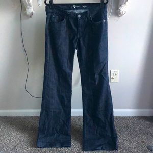 Dark wash flared 7 for all man kind jeans!
